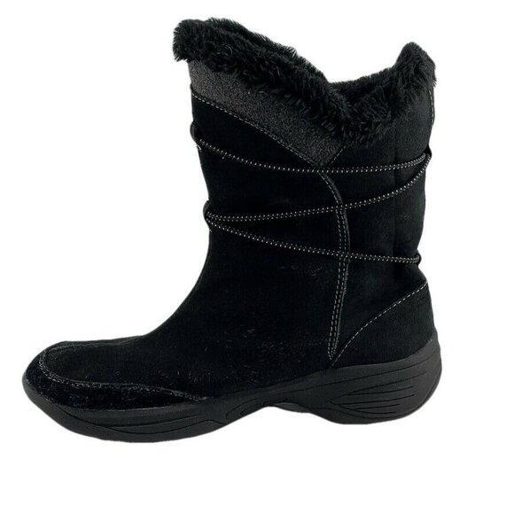 CROFT & BARROW Womens Waterproof Black Suede Winter Boots Size 7 - Picture 6 of 10